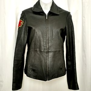 Danier Daft Punk Genuine Leather Zip Jacket Size 4